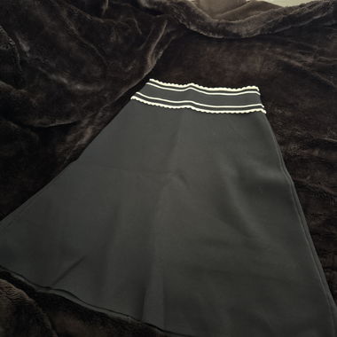 Black Skirt with Contrast Waistband Sandro