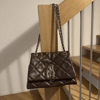 Sac bandoulière matelassé marron