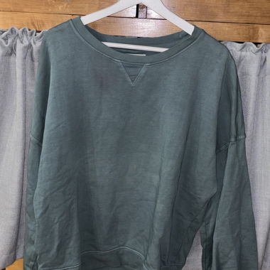 Sweatshirt vert oversize Karo Kauer à carreaux