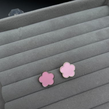 Pink Flower Earrings