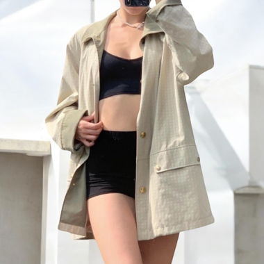 Y2K light green coat 2000s style 