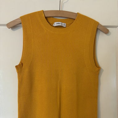 Zara Knit Top, mustard yellow, size M