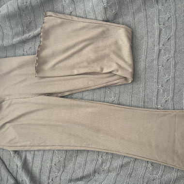 Beige gerippte Leggings