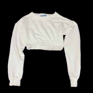 Weisser bauchfreier Pullover 