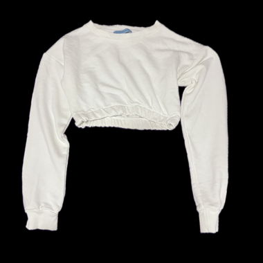 Weisser bauchfreier Pullover 