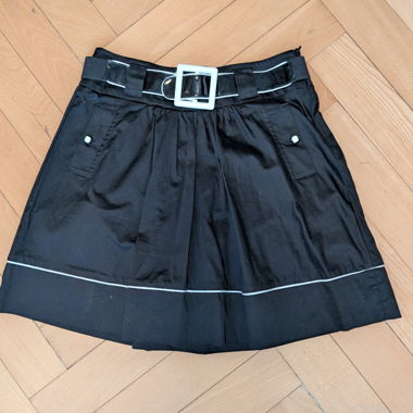 Vintage Schwarzer Minirock mit Guertel
