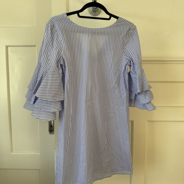 Robe à volants rayée bleu clair Zara Basic