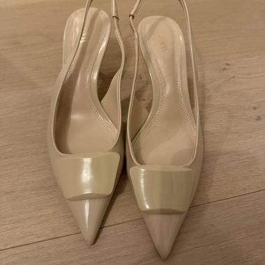 Beige Slingback Pumps