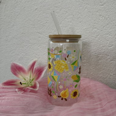 Glasbecher aus Glas Cottagecore Country