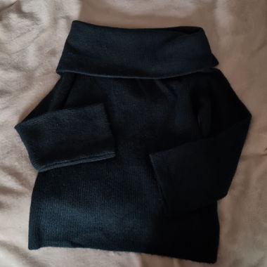 Offshoulder Strickpullover dunkelgrün