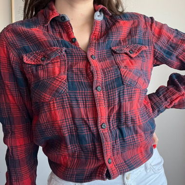 Red plaid lumberjack shirt, Tommy Hilfiger size M