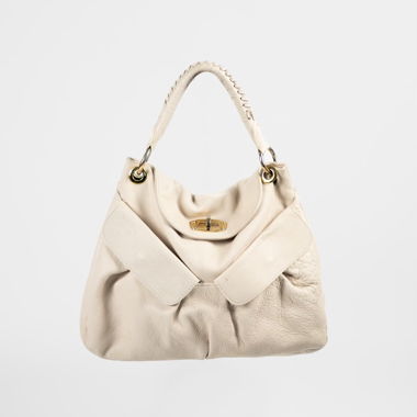 Sac Hobo Miu Miu en cuir crème années 2000