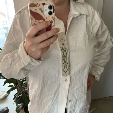 Trachtenhemd mit Stickerei Männer Gr. L 41/42