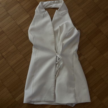 White Halter Mini Dress
