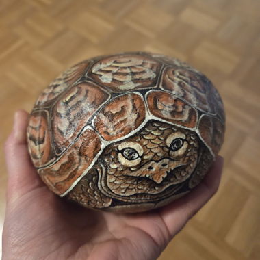 Sasso tartaruga decorativa dipinta a mano