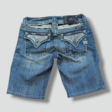 Shorts vintage Miss Me Y2K con strass