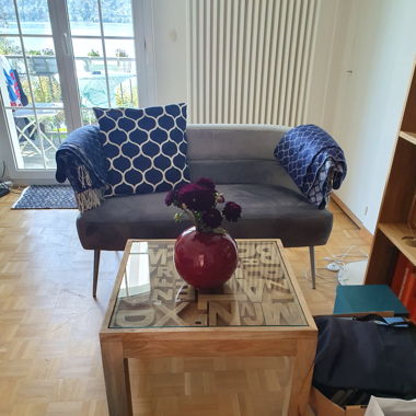 Designer Sofa / Couch / grau / samtoptik
