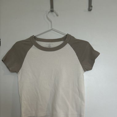 Crop-Top weiss/beige