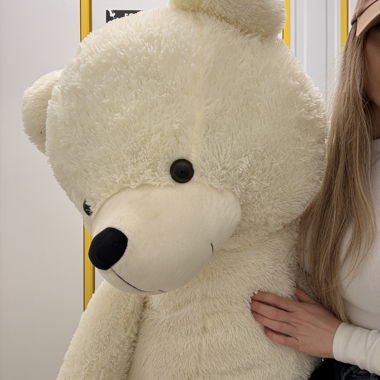Giant white teddy bear plush toy