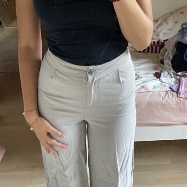 Grey High-Waist Pants