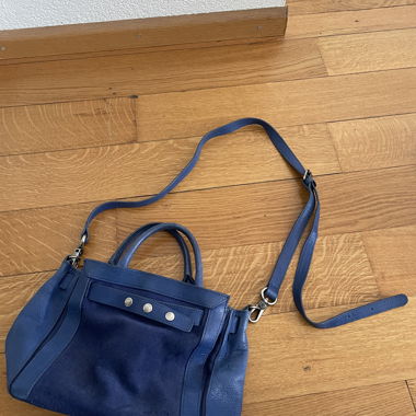 Blue Leather Tote Bag Nat & Nin