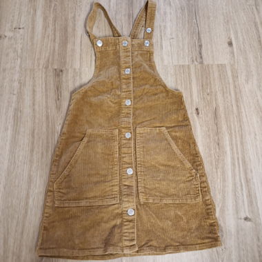 Camel corduroy pinafore dress