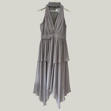 flowy formal dress - grey/violet