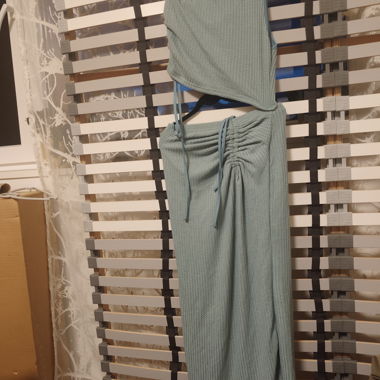Langes Sommer-Wickelkleid türkis