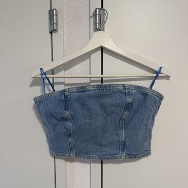 Zara Denim Bandeau Top