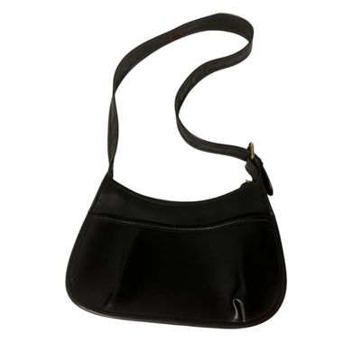 Black leather shoulder bag