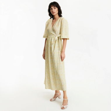 Robe portefeuille à fleurs Gr. S