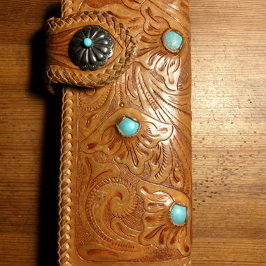 Geldboerse aus Leder mit Turquoise