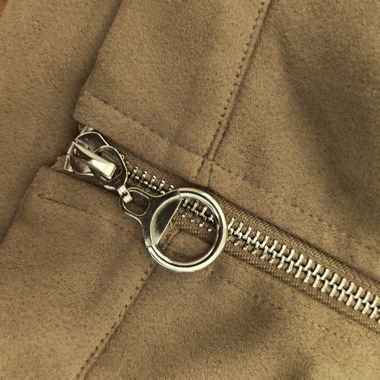 Light brown mini skirt with zipper