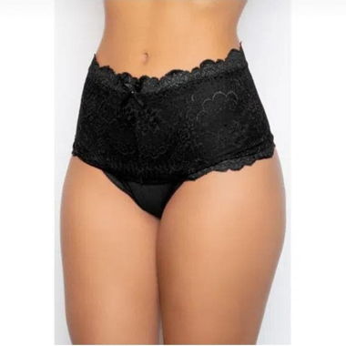 Slip vita alta in pizzo nero taglia 3840