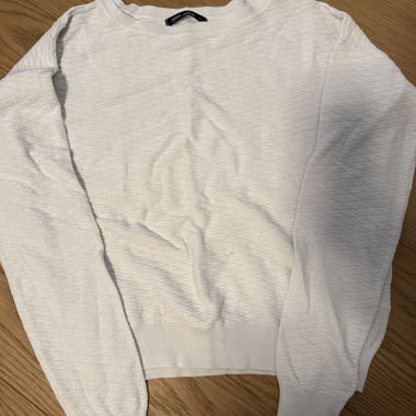 Pull blanc texturé