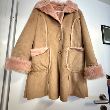 Cappotto Vintage con Finto Pelo Rosa – Taglia S