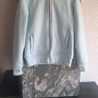 Felpa zip in pile azzurro chiaro EXTEND