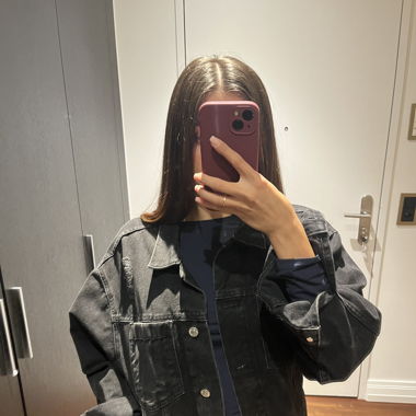 oversized denim jacket black mango