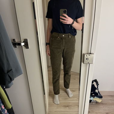 Swamp green(?) cord pants
