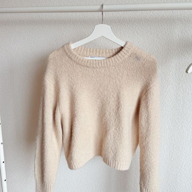 Beige knitted sweater