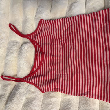 Top bretelles rayé rouge et blanc subdued