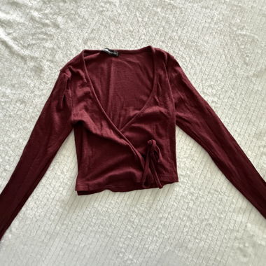 Burgundy Wrap Cardigan
