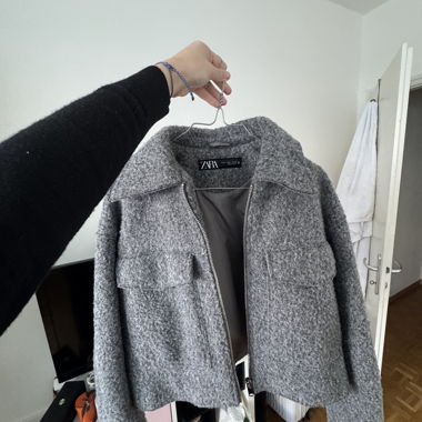 Graue Wolljacke von Zara