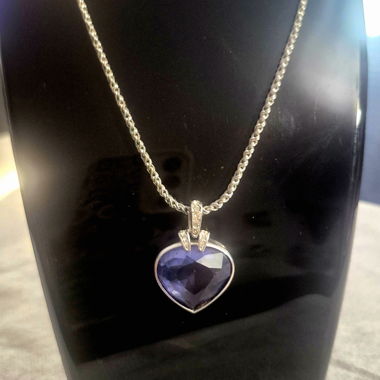 Collana Swarowski cuore in cristallo tanzanite