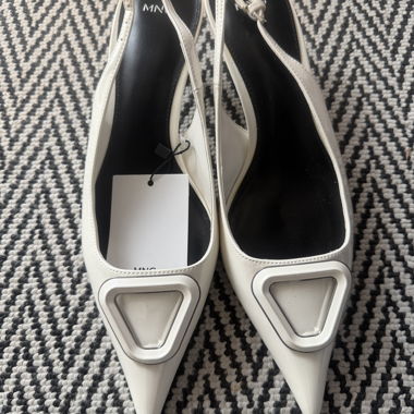 White slingback heels
