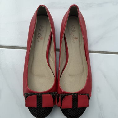 Ballerine rosse con fiocco, taglia 39