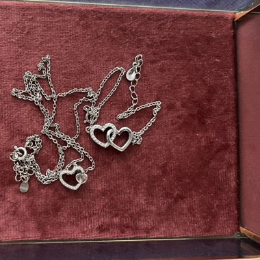 Collana cuore con bracciale abbinato
