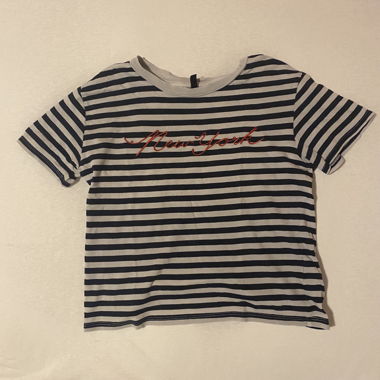 T-Shirt gecropped mit Stickdetail