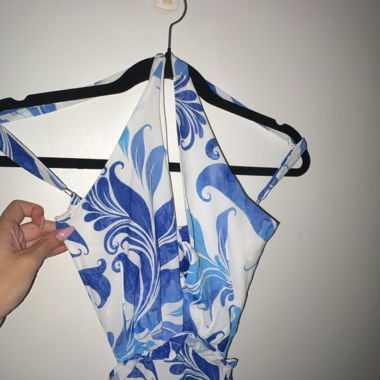 Blue and White Long Dress