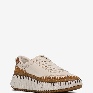 CHLOE Baskets compensées en cuir et tissu EU41